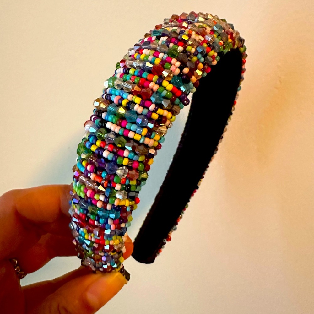 Multicolor beaded headband for women